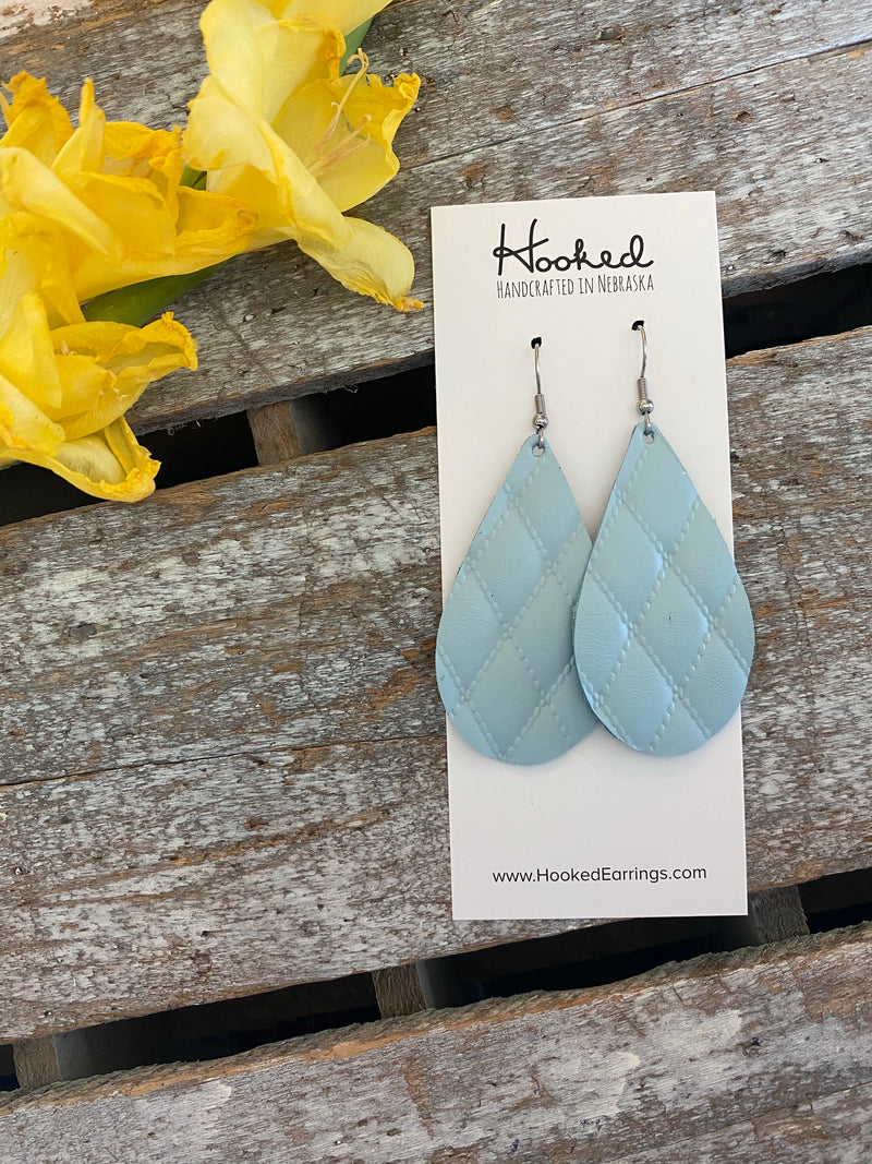 Quilted Baby Blue Teardrops - Medium