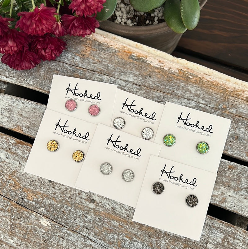 MORE Druzy-Style Round Studs - 8mm