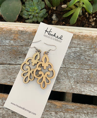 Wooden Deluxe Cutout Earrings - Small/Medium Filigree