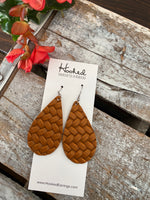 Cognac Braided Teardrops - Medium