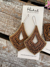 Wooden Deluxe Cutout Earrings - Large Oak