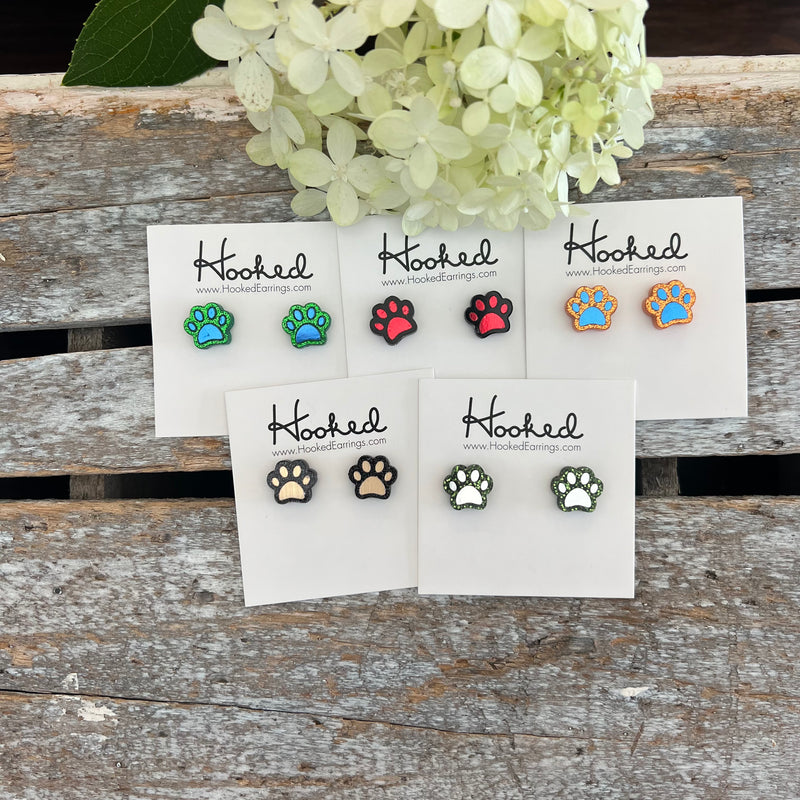 Paw Print Studs
