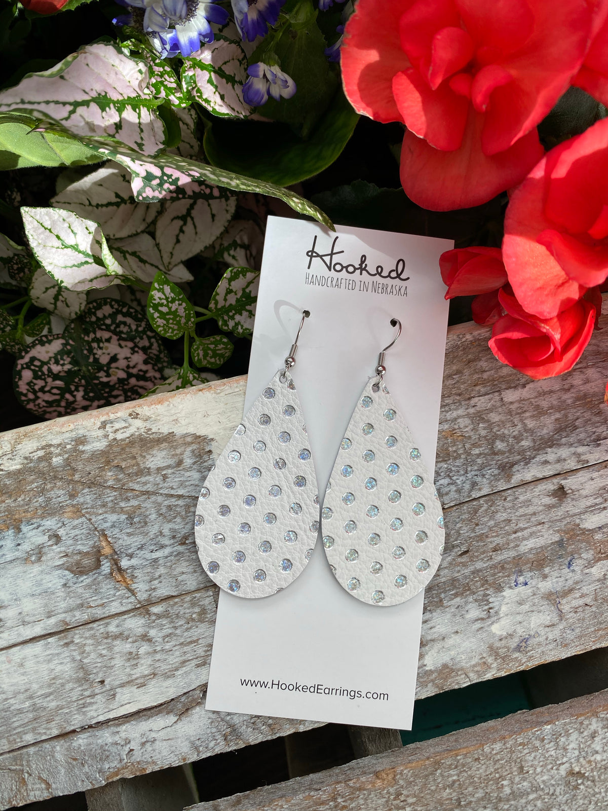 Silver Dottie Teardrops - Medium