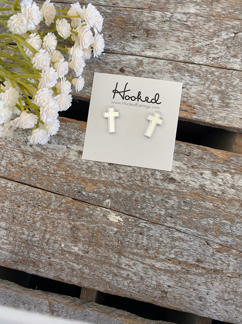 Cross Studs - 9x15mm