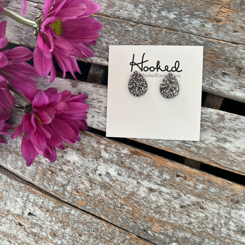 Sparkling Teardrop Studs - Small