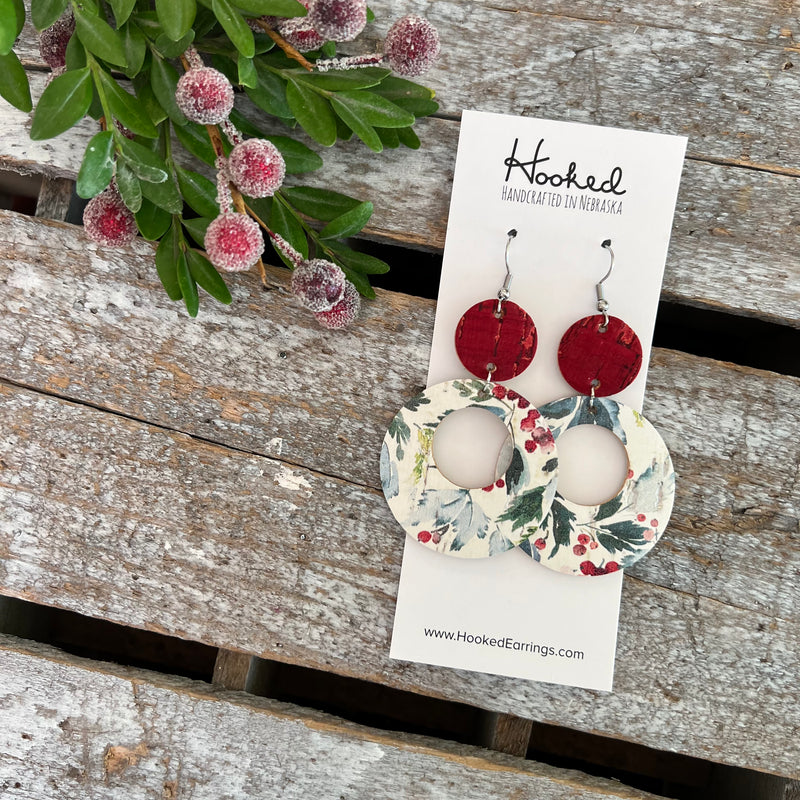 Holly Berry Stacked Circle Cutouts