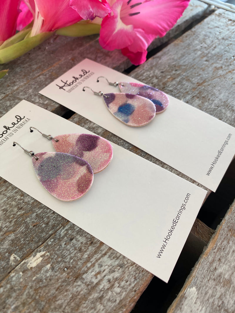 Sugared Berries Glitter Teardrops in Pink/Purple - Small