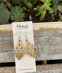 Wooden Deluxe Cutout Earrings - Small/Medium Filigree