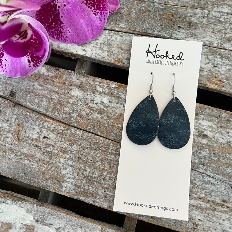 Midnight Fern Cork Teardrops - Small