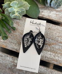 Black and Sparkling Silver Swirl Layered Lilies - Medium