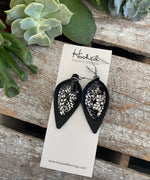 Black and Sparkling Silver Swirl Layered Lilies - Medium