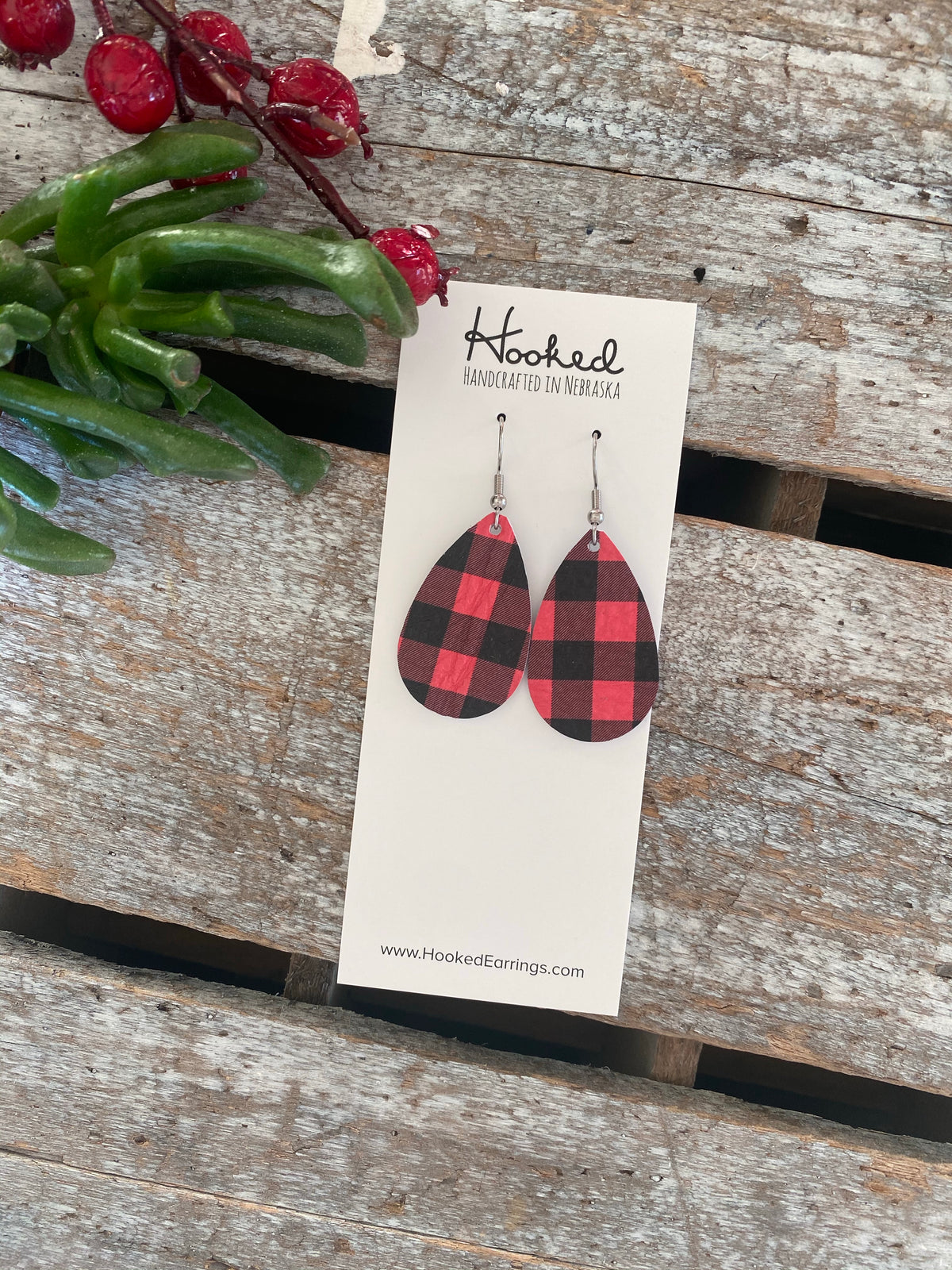 Classic Tiny Buffalo Check Teardrops - Small
