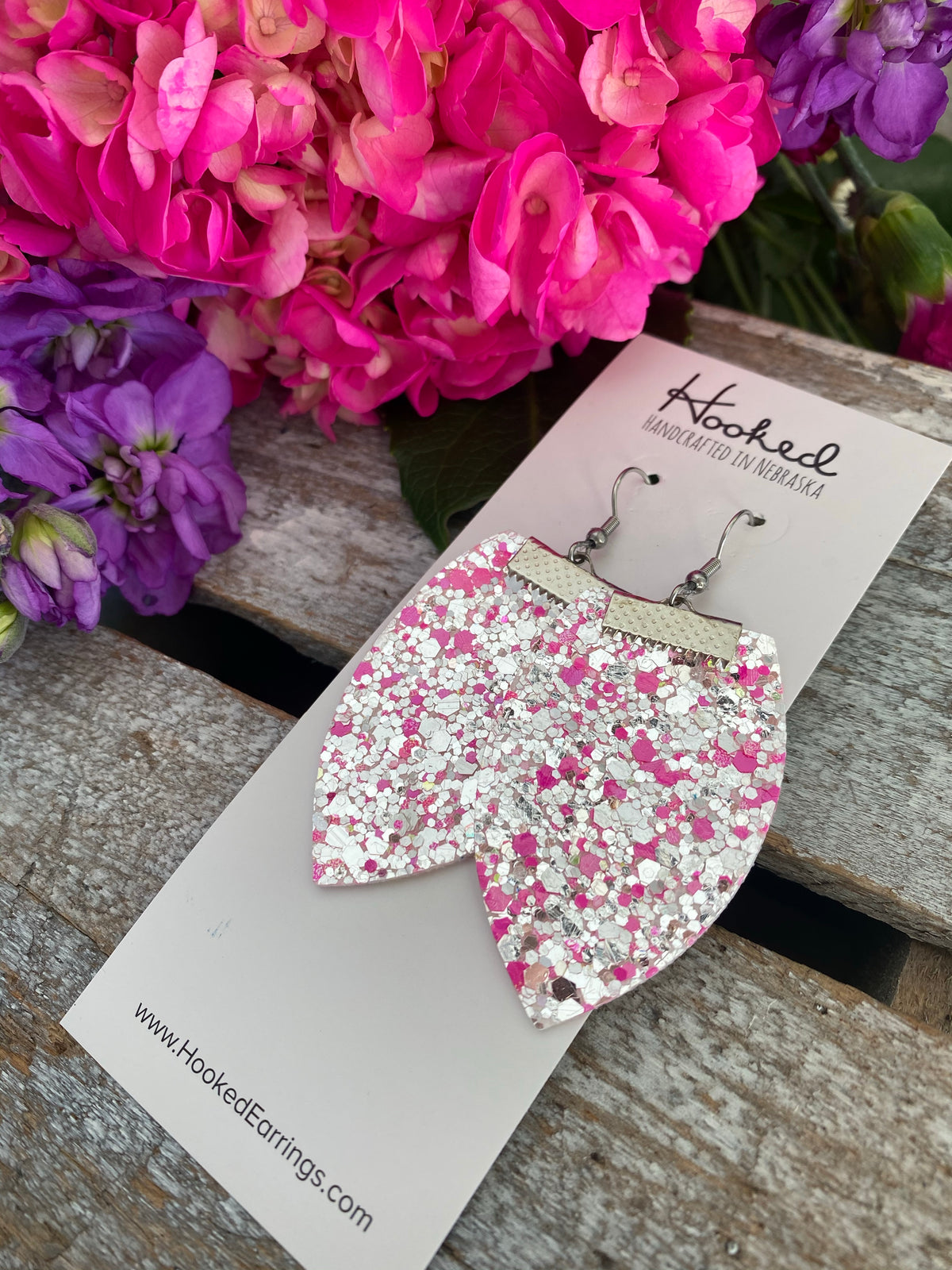 Platinum and Pink Glitter Magnolias - Medium