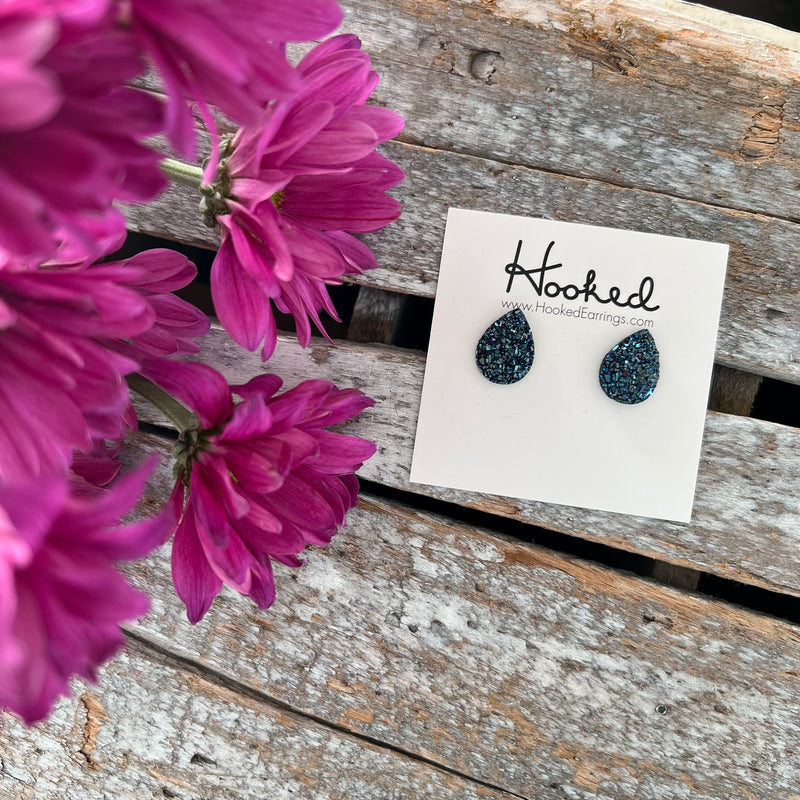 Sparkling Teardrop Studs - Small