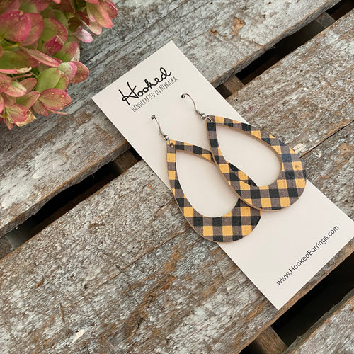 Harvest Buffalo Check Teardrop Cutouts - Medium