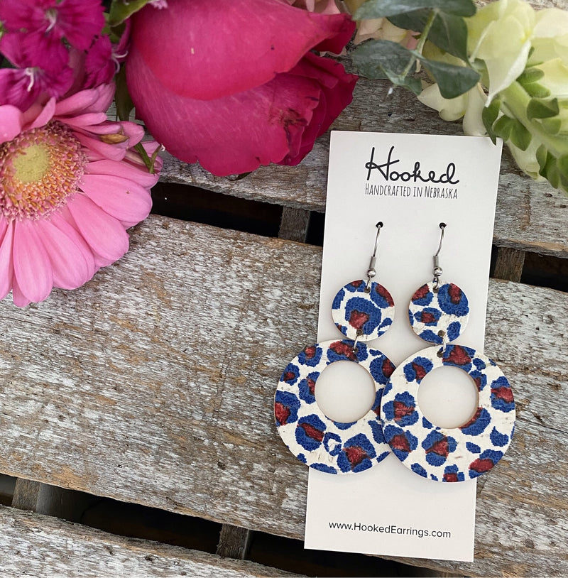 Patriotic Leopard Stacked Circle Cutouts