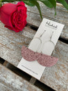 Rose Gold Glitz Suspended Half Moons