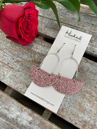Rose Gold Glitz Suspended Half Moons