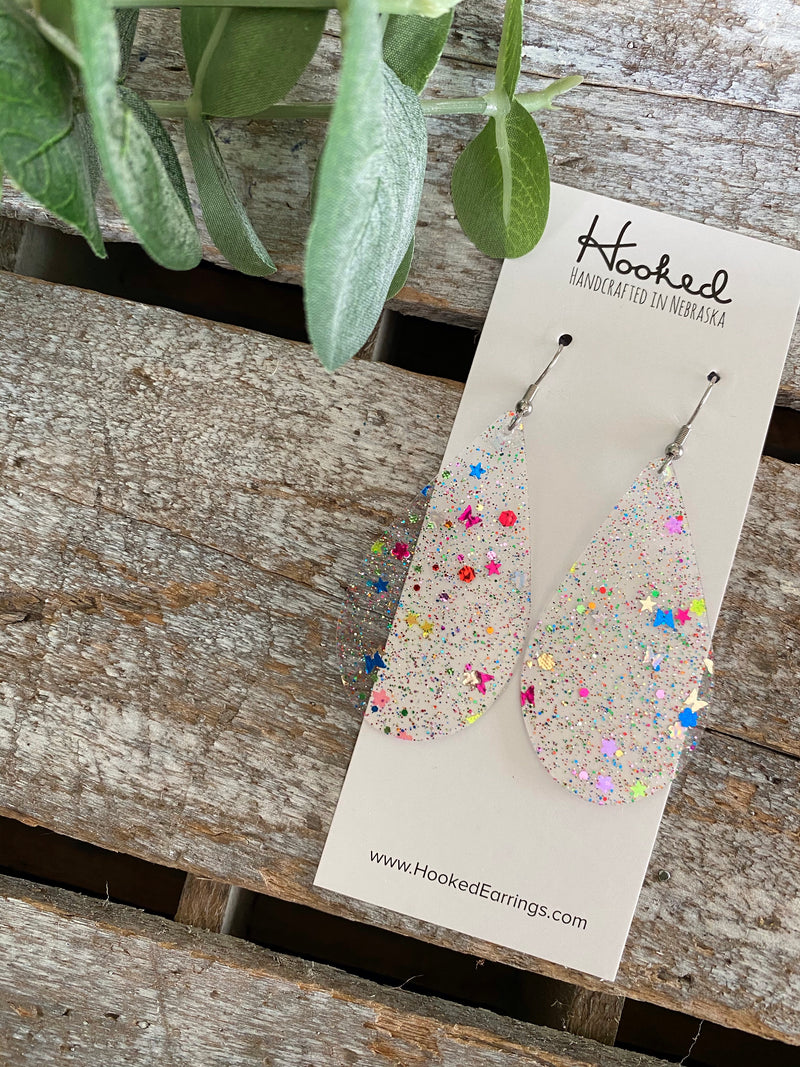 Clearly Confetti Pool Earrings