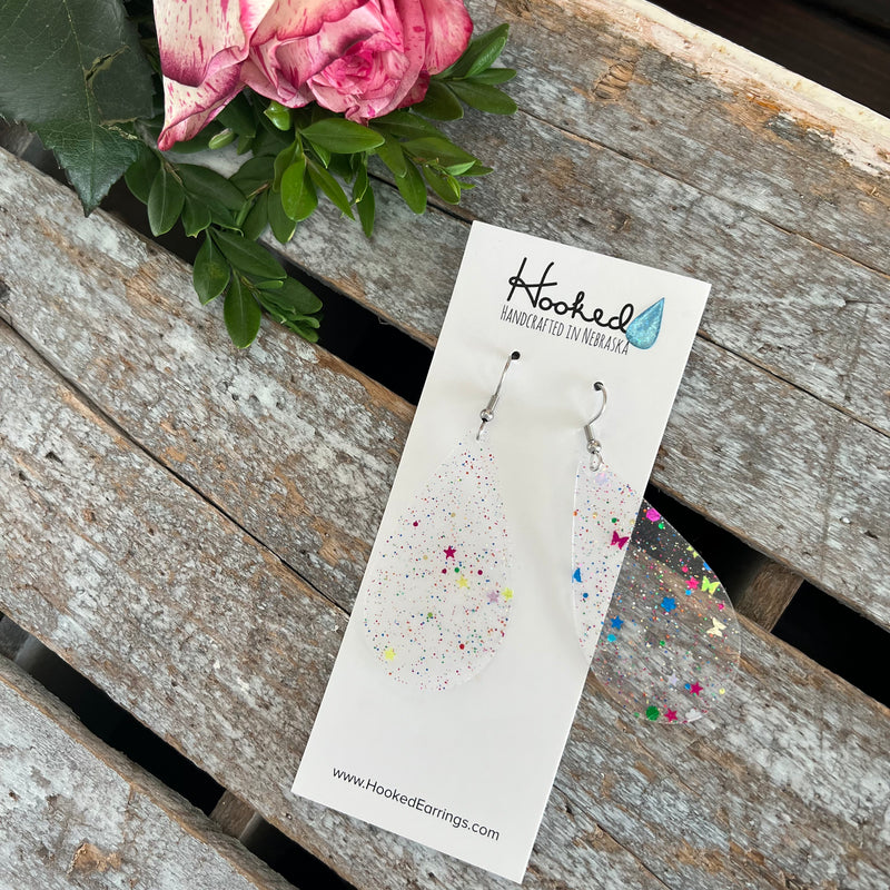 Clearly Confetti Pool Earrings