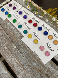 Druzy-Style Round Studs - Colors - 12mm