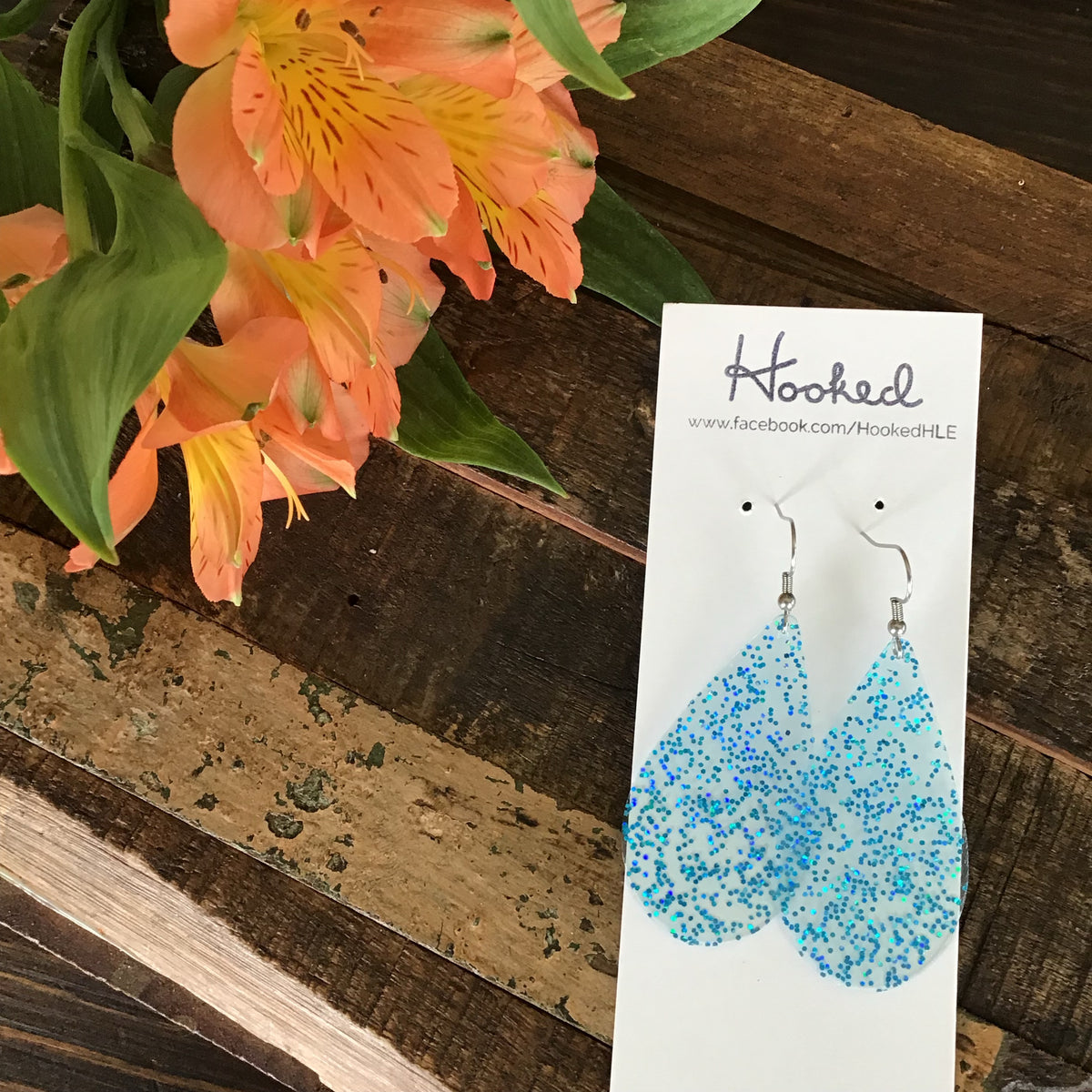 Clearly Turquoise Glitter Pool Earrings
