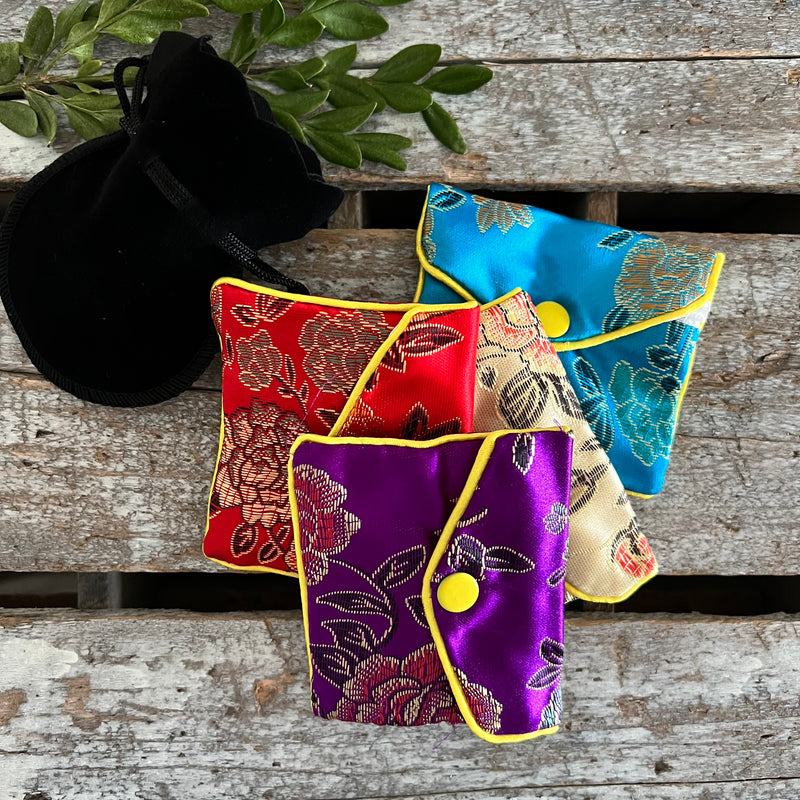 Kids’ Charm Necklace + Silk Jewelry Wallet Gift Set