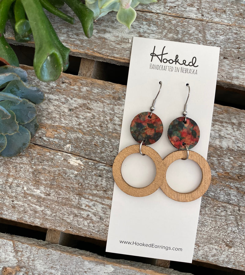 Stacked Rounds and Wooden Hoops - Small/Medium - Kaleidoscope and Gold
