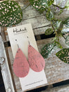 Powder Pink Pearl Cork Teardrops - Medium
