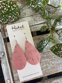 Powder Pink Pearl Cork Teardrops - Medium