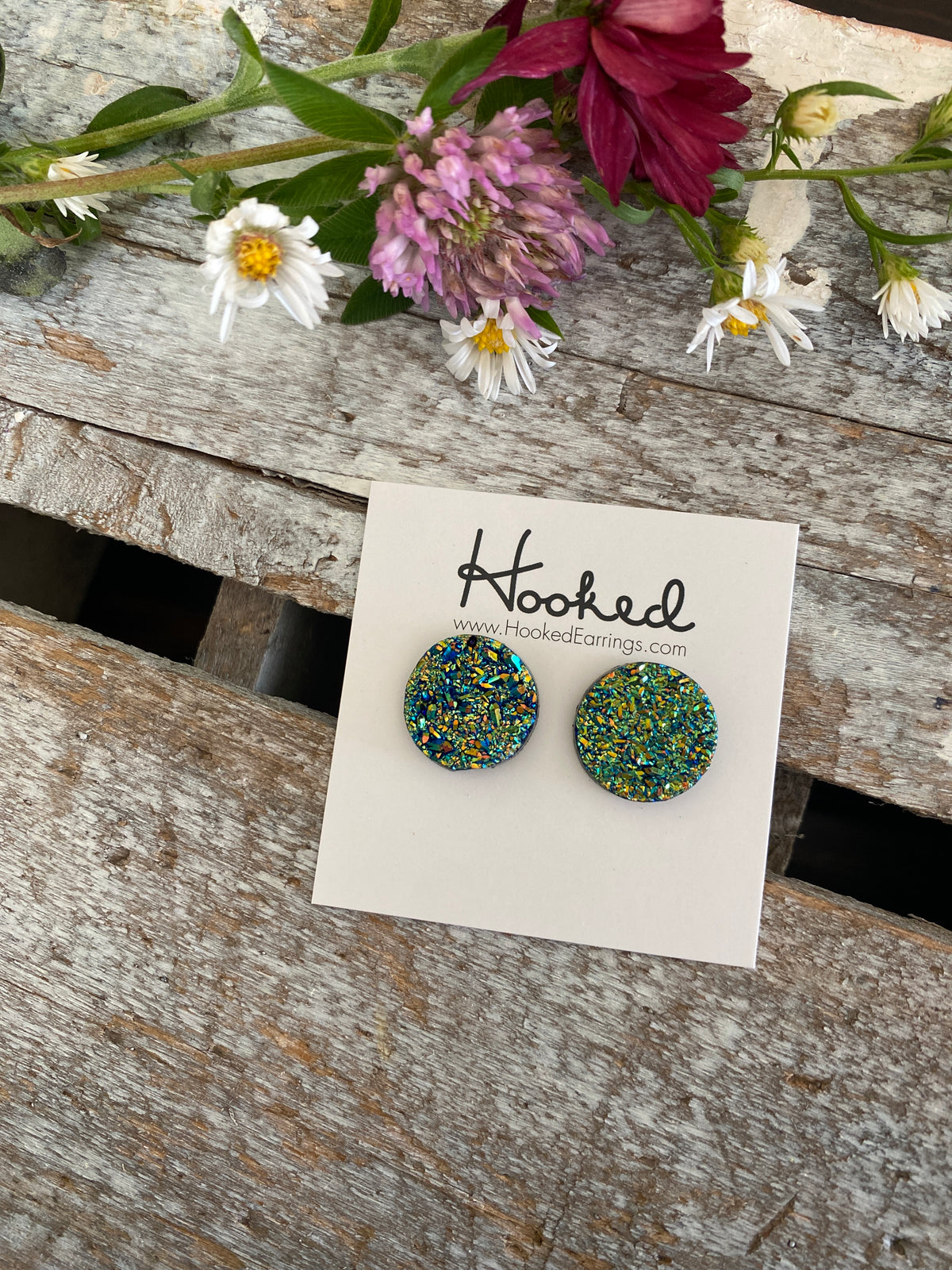 Druzy-Style Round Studs - XL/16mm