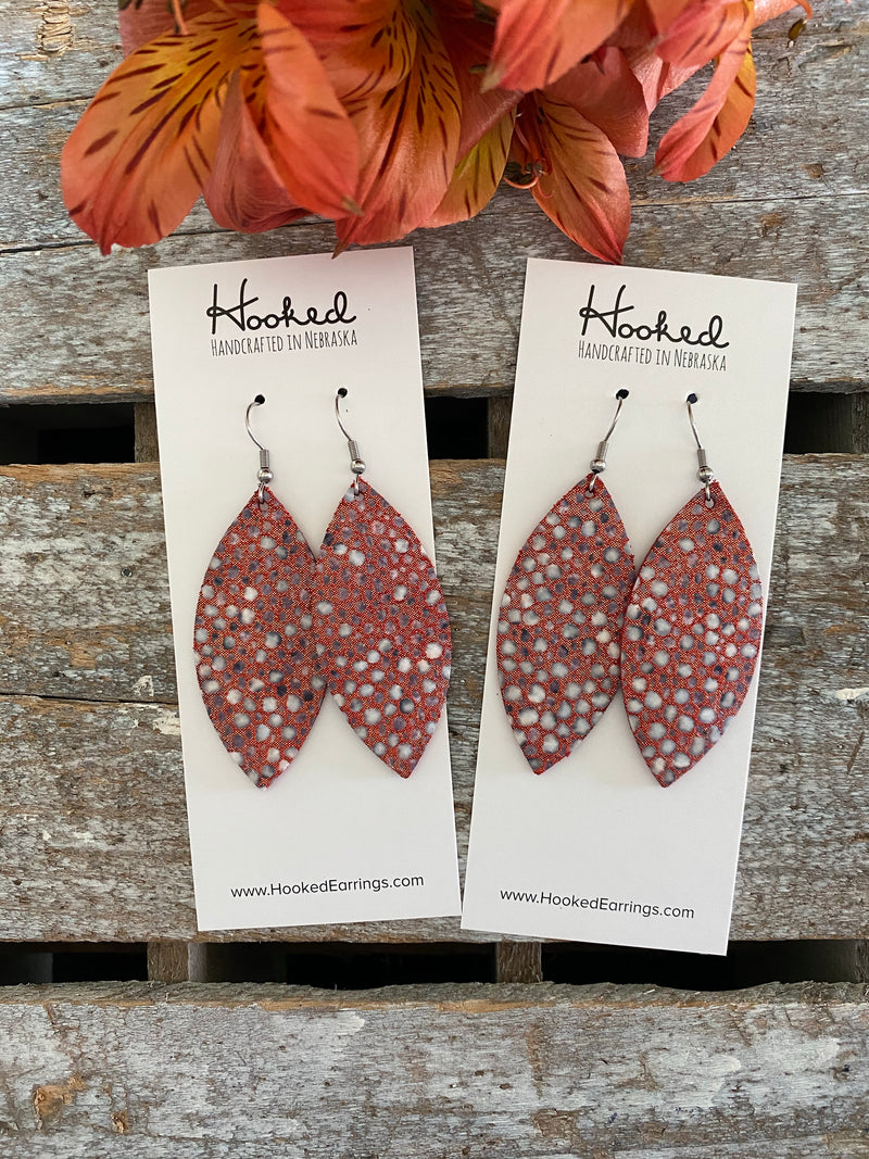Shimmering Speckled Red Petals - Medium