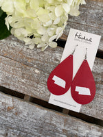 Nebraska State Pride Teardrops in Red/White- Large
