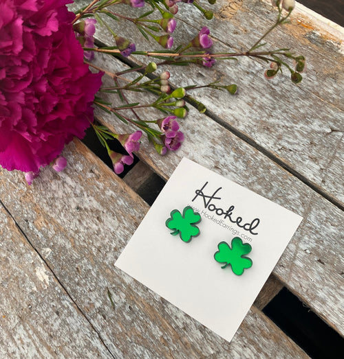 Mirrored Shamrock Studs - 12mm