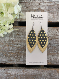 Gold and Slate Dottie Layered Petals