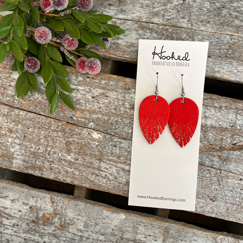 Red Velvet Glittered Angel Wings - Small