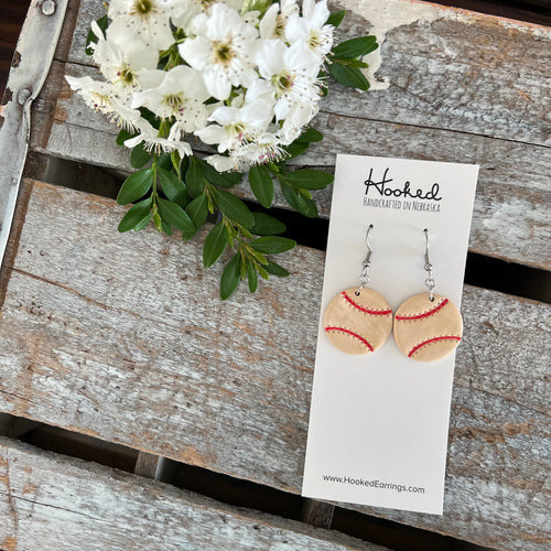 Play Ball Clay Earrings - Dirty/Distressed