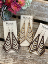 Wooden Earrings - XL Stacked Chevron