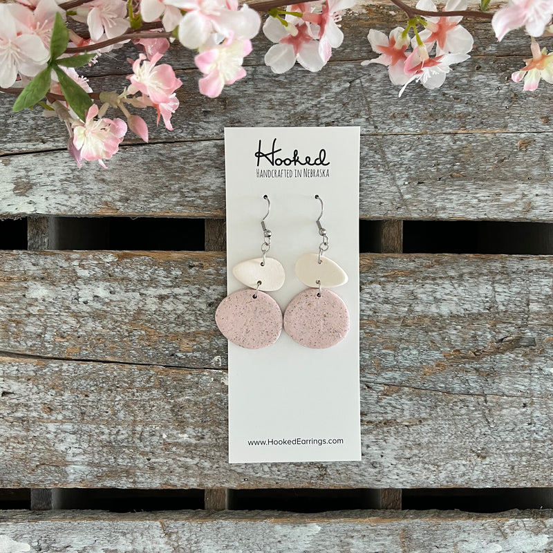 Speckled Pink Stacked Pebbles - Medium