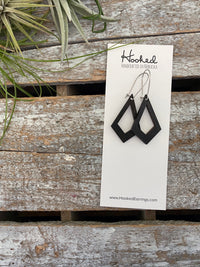 Wooden Cutout Earrings - Small Diamond