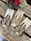 Wooden Earrings - XL Stacked Chevron