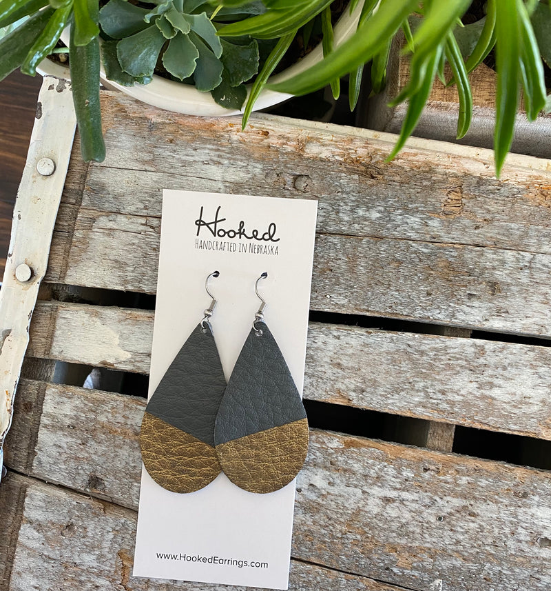 Dipped Gray Teardrops - Medium
