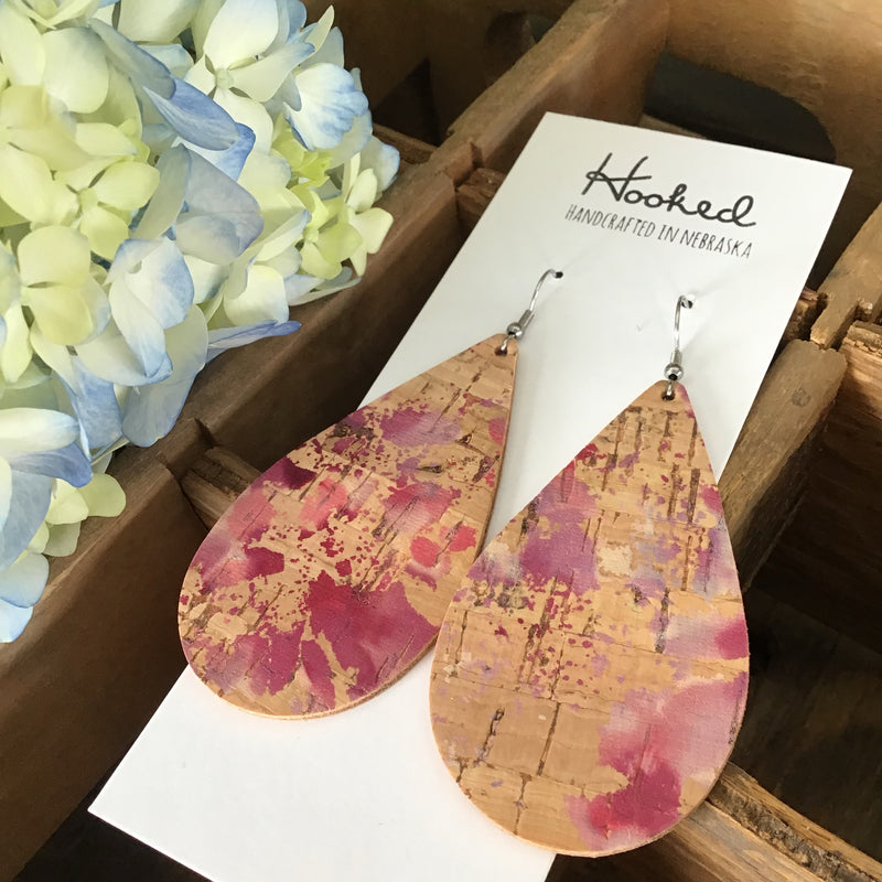 Splashed Sangria Teardrops - Large