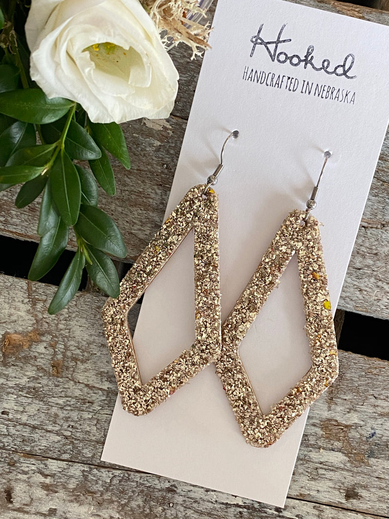 Diamond Cutouts in Shaved Gold - Large