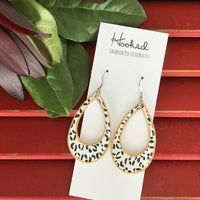 Snow Leopard Teardrop Cutouts // Gold Edged - Medium