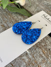 Smashed Sapphire Glitter Teardrops - Small