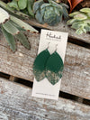 Glitter Dipped Emerald Fringe Petals - Large