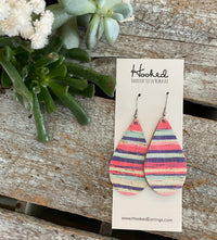 Havana Stripe Cork Teardrops - Medium