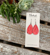 Sparkly Red Chevron Teardrops - Small