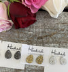 Druzy-Style Teardrop Studs - Large